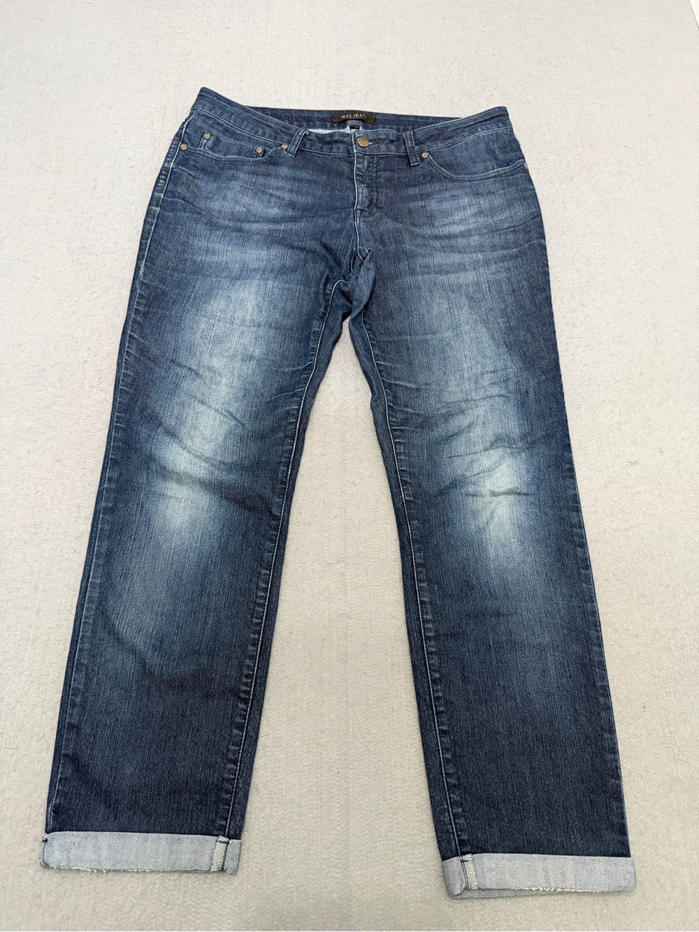 Women’s Max Jeans Size 14 Medium Wash Straight Leg Cuffed Denim Jea
